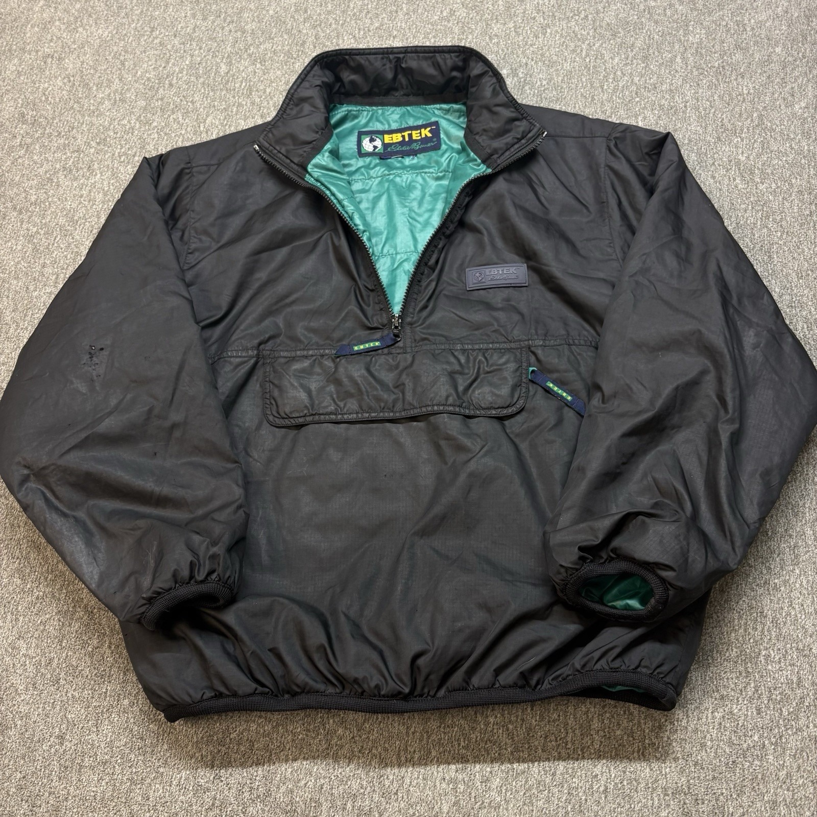 Vintage 90s Eddie Bauer Ebtek Half Zip Pullover Anorak Puffer Tech Jacket Large